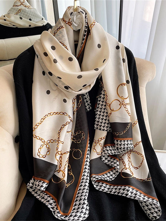 Polka Chain Silk Scarf