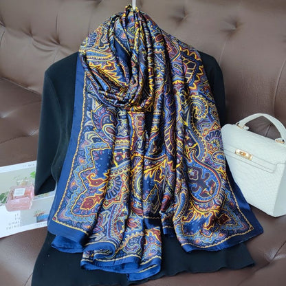 Royal Blue Silk Scarf