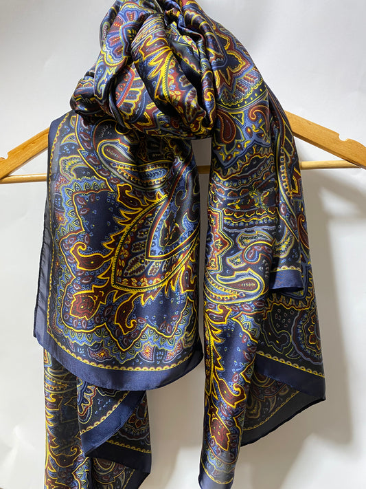 Royal Blue Silk Scarf