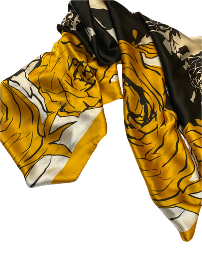 Gold leaf Silk Scarf